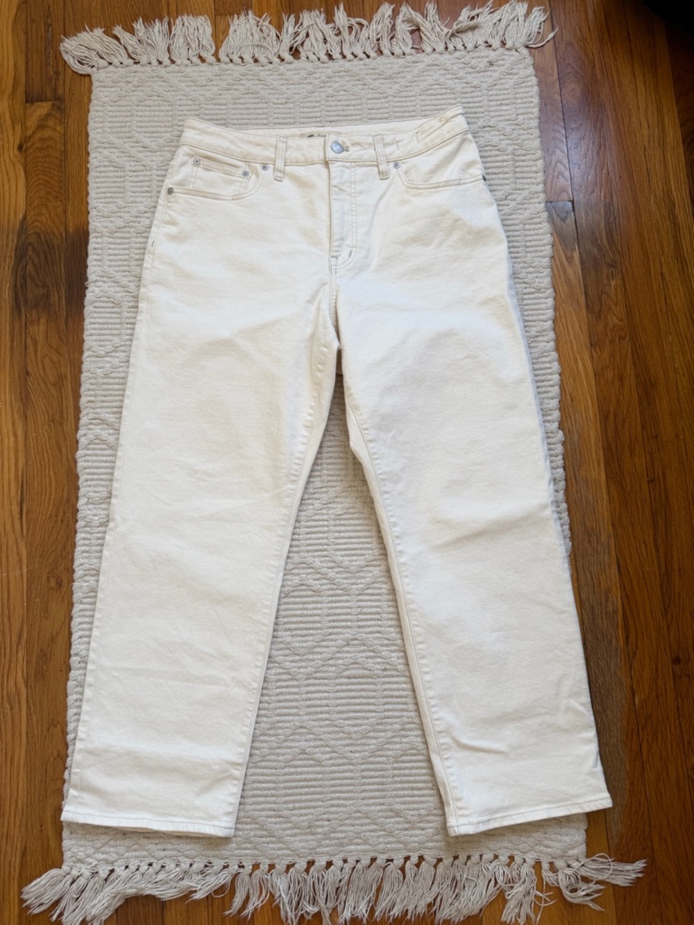 Madewell Cream Straight-Leg Jeans